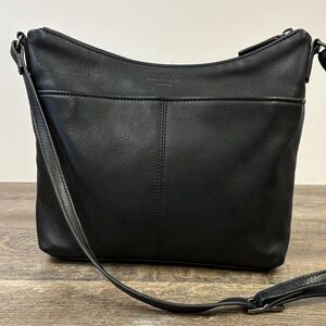 🖤 Margot Black Leather Crossbody Bag with Logo Lining